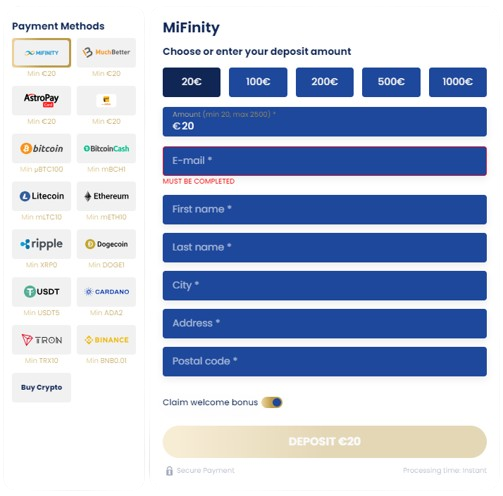 Lukki Casino Deposit Methods